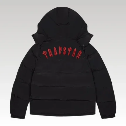 Jacket Puffer Trapstar Irongate Hooded Black/Red - Drip Slum