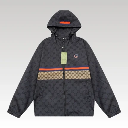 Jacket Windbreaker Gucci Monogram Beige Brown GC112 - Drip Slum
