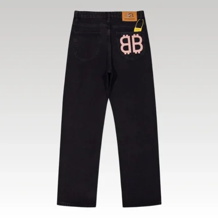 Jeans Balenciaga BB Logo Black BL029 - Drip Slum