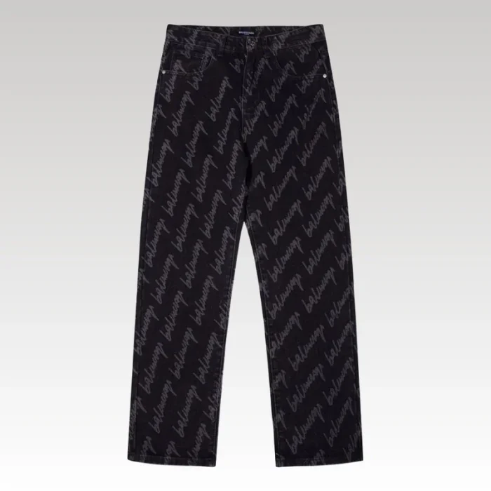 Jeans Balenciaga Script Black BL027 - Drip Slum