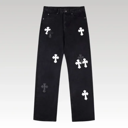 Jeans Chrome Hearts Black White Cross Patch CH025 - Drip Slum