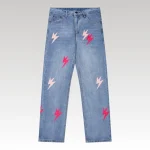 Jeans Denim Lightning Bolt Print CH045 - Drip Slum