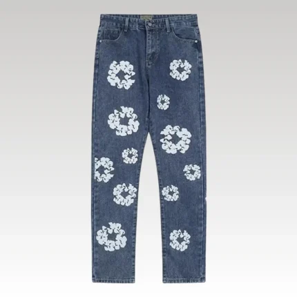Jeans Denim Tears Floral Print Blue - Drip Slum