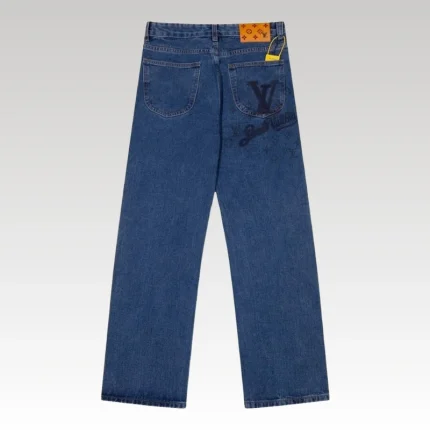Jeans Louis Vuitton Blue Monogram Pocket Denim LV004 - Drip Slum