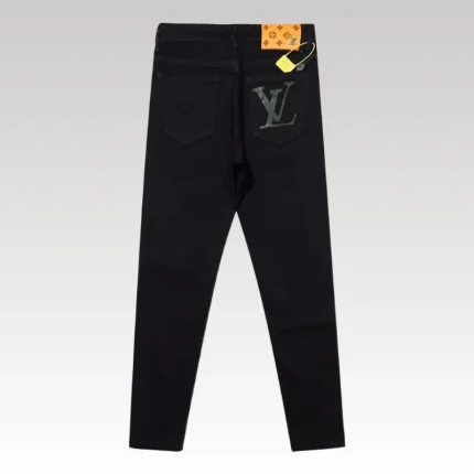 Jeans Louis Vuitton LV Black Pocket Logo - Drip Slum