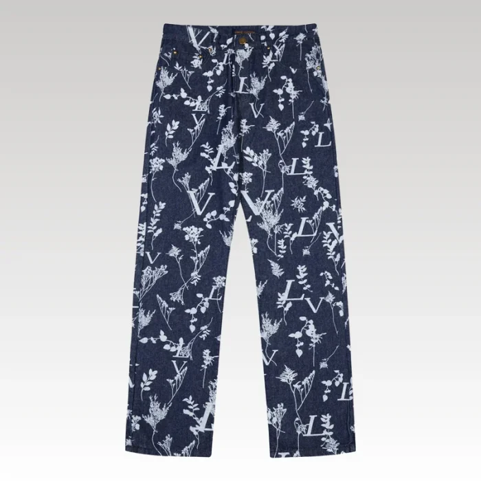 Jeans Louis Vuitton LV Blue Floral Print - Drip Slum
