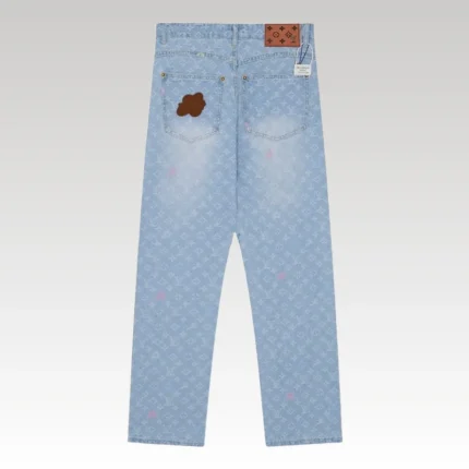Jeans Louis Vuitton Monogram Light Wash Denim LV006 - Drip Slum
