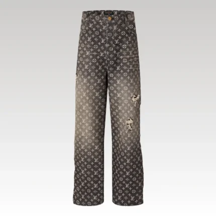 Louis Vuitton Distressed Baggy Monogram Jeans - Drip Slum