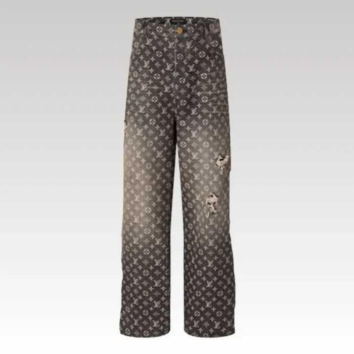 Louis Vuitton Distressed Baggy Monogram Jeans - Drip Slum
