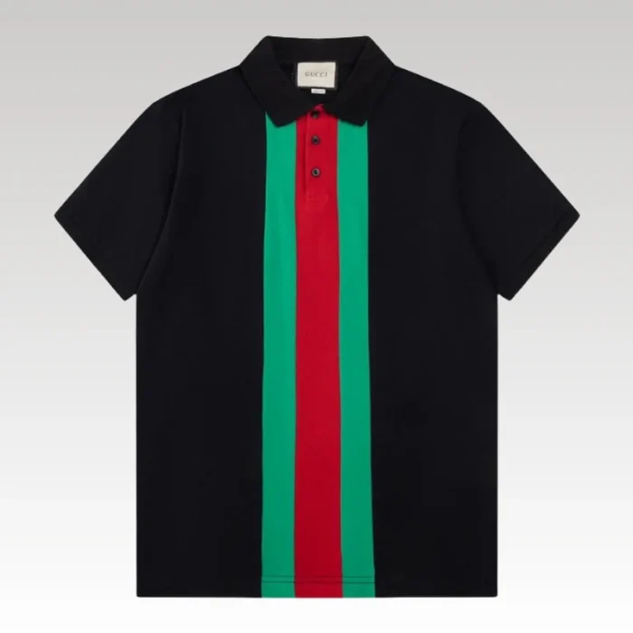 Polo Gucci Vertical Stripe Logo GC118 - Drip Slum