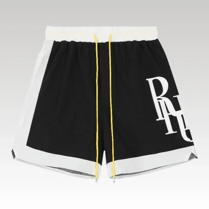 Rhude Side Logo Shorts Black - Drip Slum