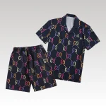 Set Gucci GG Multicolor Shirt and Shorts GC027 - Drip Slum