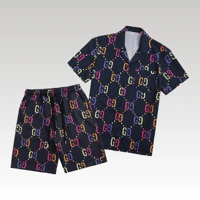 Set Gucci GG Multicolor Shirt and Shorts GC027 - Drip Slum