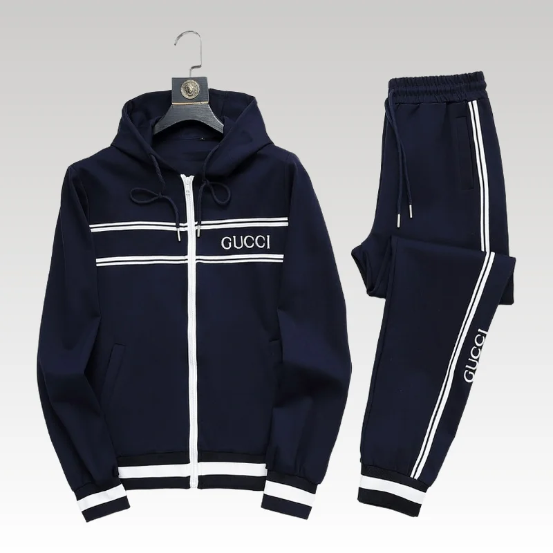 Home Basic 193 Set Gucci Tracksuit Navy Striped GC104 - Drip Slum
