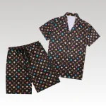 Set Louis Vuitton Monogram Multicolor Shirt and Shorts Set LV012 - Drip Slum