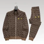 Set Tracksuit Fendi FF Monogram Beige FE006 - Drip Slum