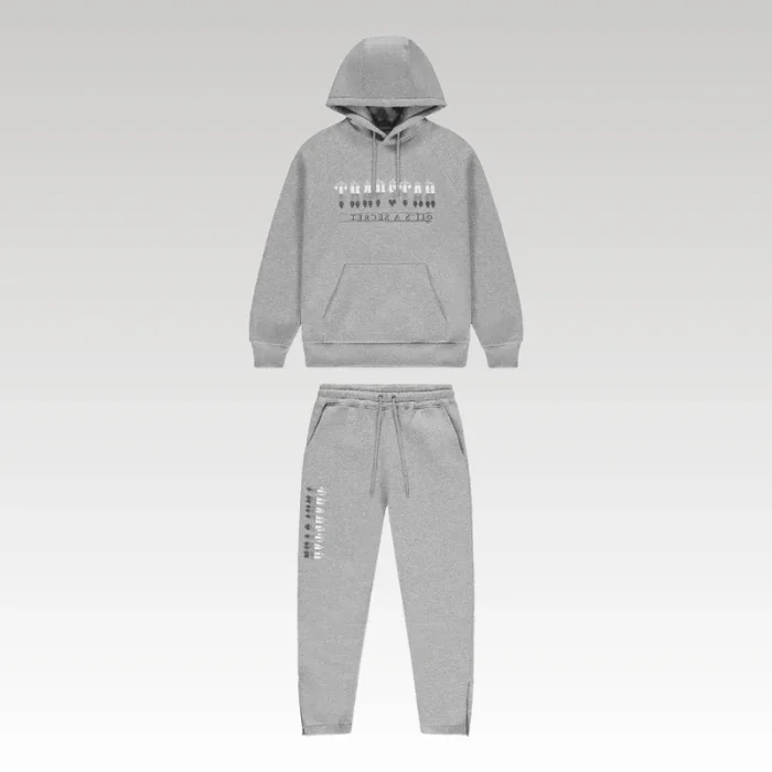 Set Trapstar Chenille Decoded 2.0 Hoodie Grey/Ice Blue - Drip Slum