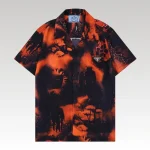 Shirt Prada Orange Black Graphic Print PD031 - Drip Slum