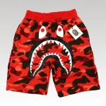 Shorts Bape Camo Shark Shorts Red - Drip Slum