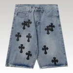 Shorts Chrome Hearts Black Cross Denim CH056 - Drip Slum