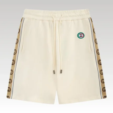Shorts Gucci Beige Monogram Trim GC090 - Drip Slum