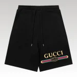 Shorts Gucci Black Logo Print GC091 - Drip Slum