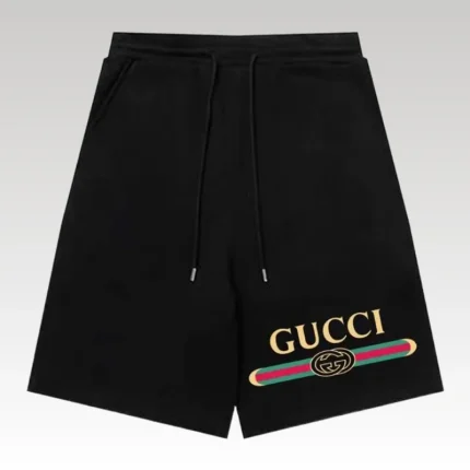 Shorts Gucci Black Logo Print GC091 - Drip Slum