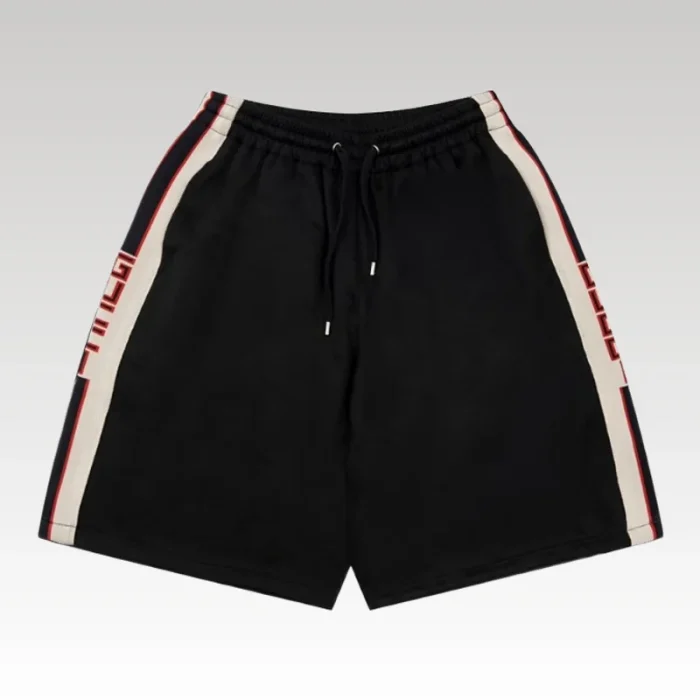 Shorts Gucci Logo Stripe Black GC076 - Drip Slum