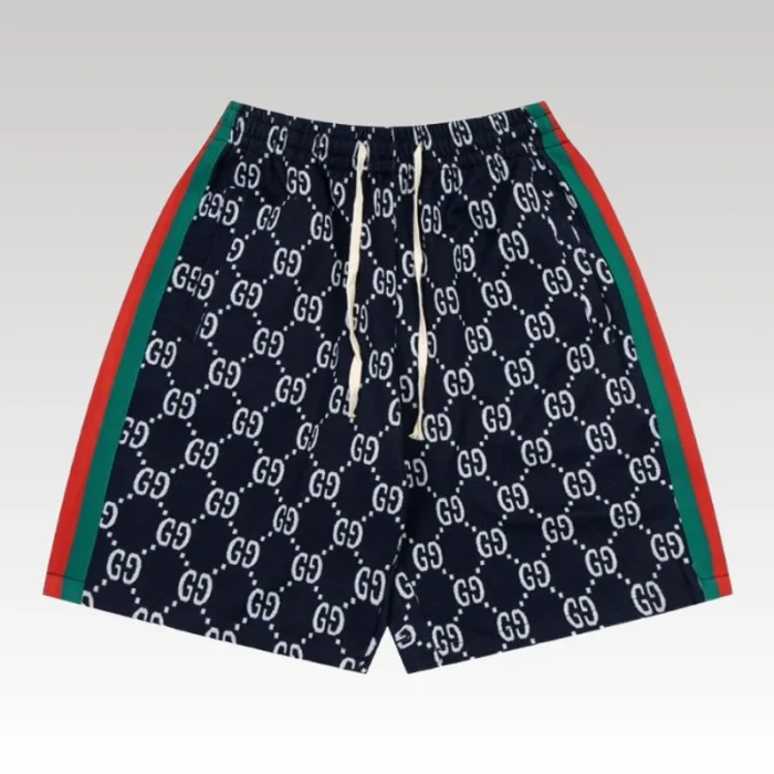 Shorts Gucci Monogram Stripe Navy GC056 - Drip Slum