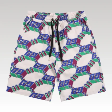 Shorts Gucci Multicolor GG Pattern Drawstring GC002 - Drip Slum