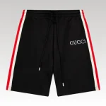 Shorts Gucci Stripe Logo Black GC055 - Drip Slum