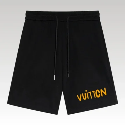 Shorts Louis Vuitton Black Yellow Logo - Drip Slum