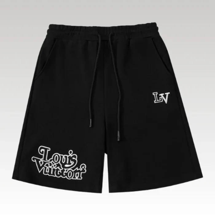 Shorts Louis Vuitton LV Black White Logo - Drip Slum