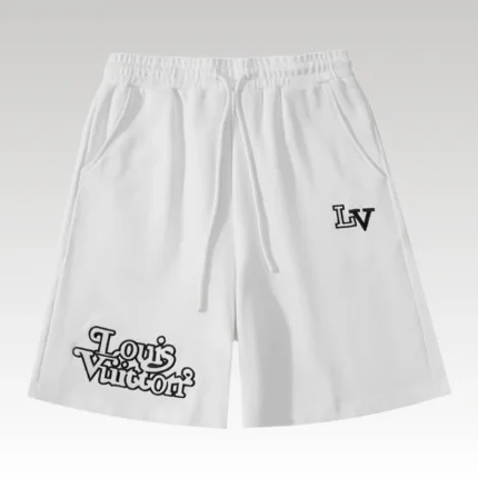 Shorts Louis Vuitton LV White Black Logo - Drip Slum