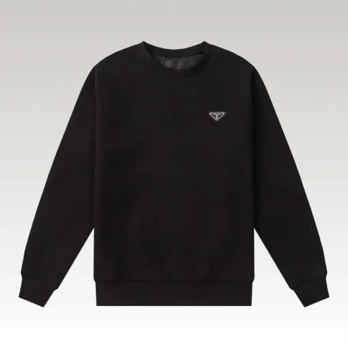 Sweatshirt Prada Black Logo Crewneck PD045 - Drip Slum