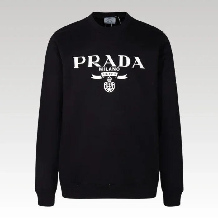 Sweatshirt Prada Milano Black Crewneck PD026 - Drip Slum