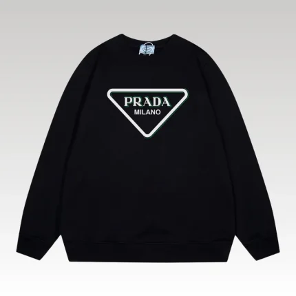Sweatshirt Prada Milano Triangle Logo Black PD028 - Drip Slum