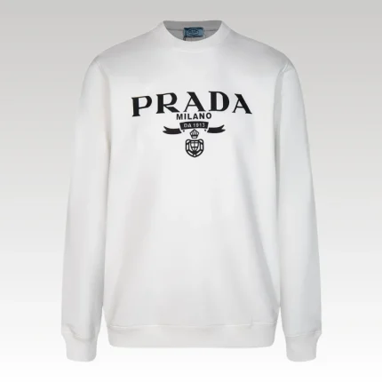 Sweatshirt Prada Milano White Crewneck PD027 - Drip Slum