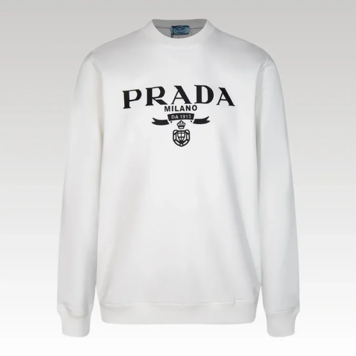 Sweatshirt Prada Milano White Crewneck PD027 - Drip Slum