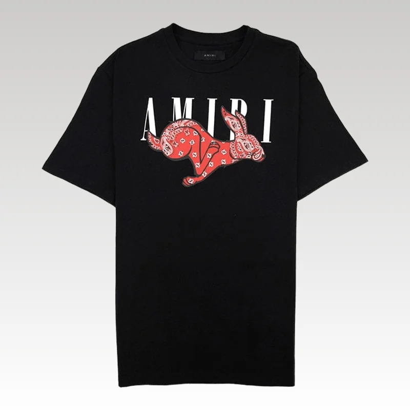 Home Basic 313 T-shirt Amiri Rabbit Logo Black - Drip Slum