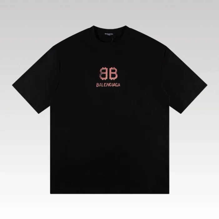 T-shirt Balenciaga BB Gothic Print Black BL036 - Drip Slum