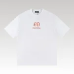 T-shirt Balenciaga BB Gothic Print White BL035 - Drip Slum
