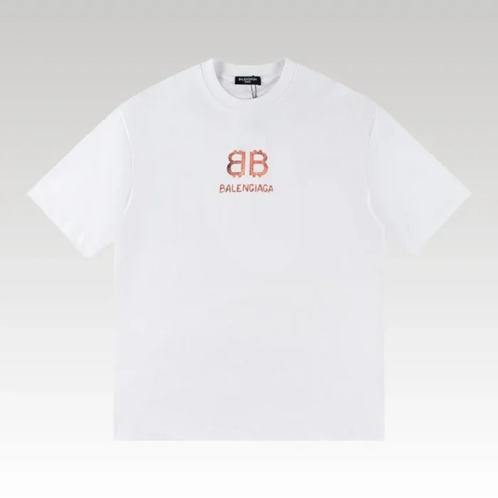 T-shirt Balenciaga BB Gothic Print White BL035 - Drip Slum