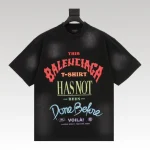 T-shirt Balenciaga Graphic Slogan Distressed Black BL010 - Drip Slum