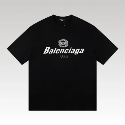 T-shirt Balenciaga Paris Double Rings Logo Black BL051 - Drip Slum