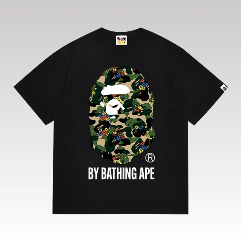 Home Basic 746 T-shirt BAPE Camo Flower Ape Head Black BP050 - Drip Slum