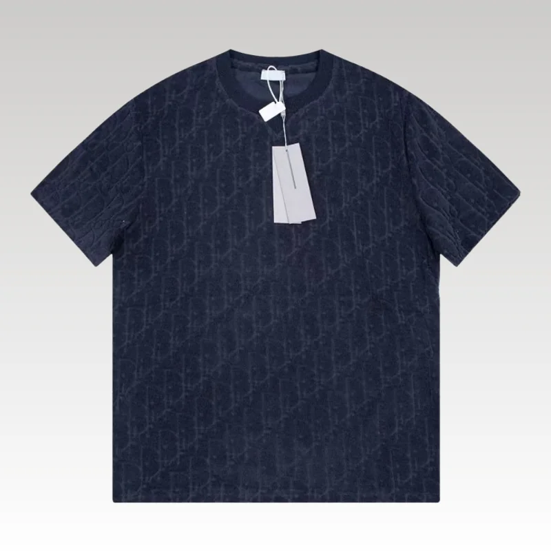 Home Basic 594 T-shirt Christian Dior Embossed Monogram Navy DO051 - Drip Slum