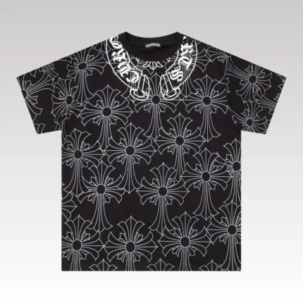 T-shirt Chrome Hearts Cross Pattern Black CH002 - Drip Slum