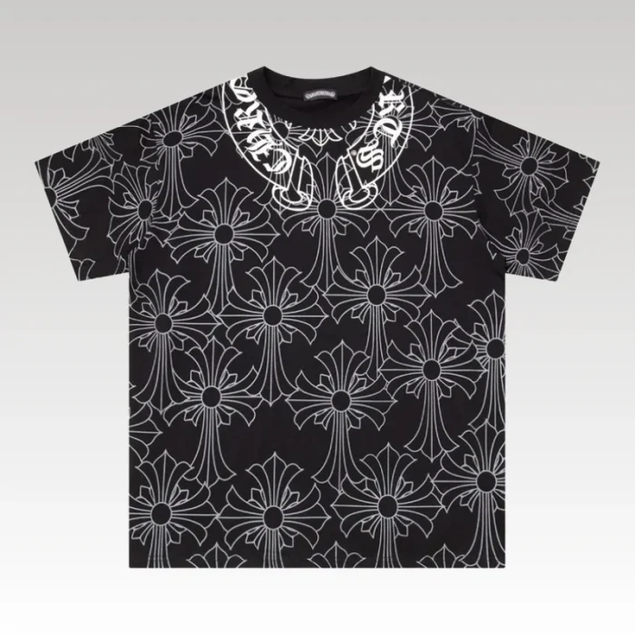 T-shirt Chrome Hearts Cross Pattern Black CH002 - Drip Slum