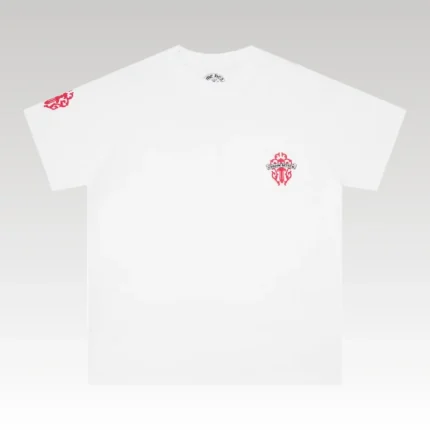 T-shirt Chrome Hearts Red Cross Crest White CH003 - Drip Slum